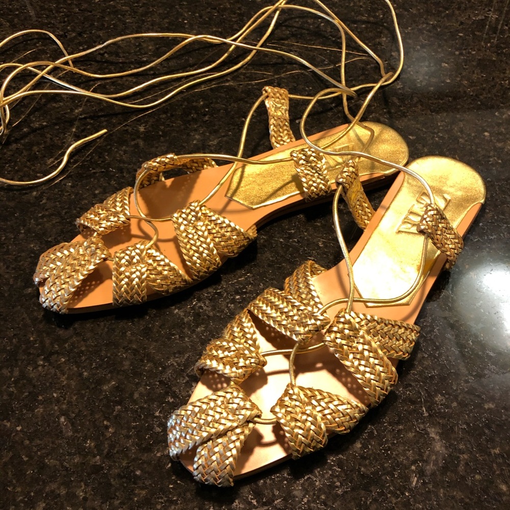 ZARA Gold Gladiator Sandals
